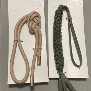 A New Day Bag Charm Tan and Olive Green